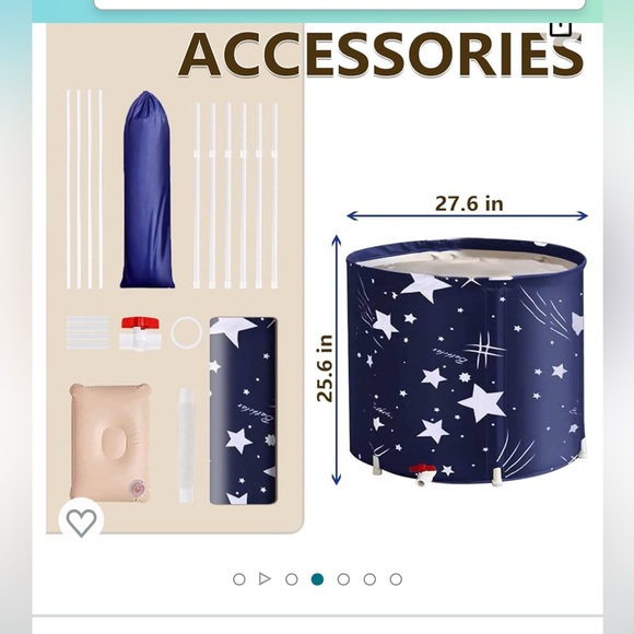 Portable Bathtub, Foldable Adult Japanese Soaking Bath Tub, BDL Freestanding Ice - Picture 4 of 5